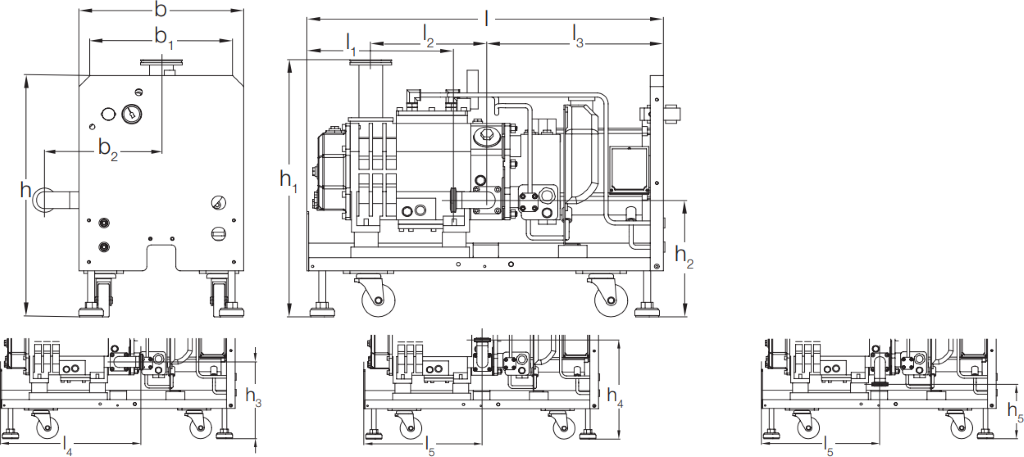 Габаритные размеры (чертеж) Винтовой вакуумный насос Leybold LEYVAC LV 140 (C/CC)
