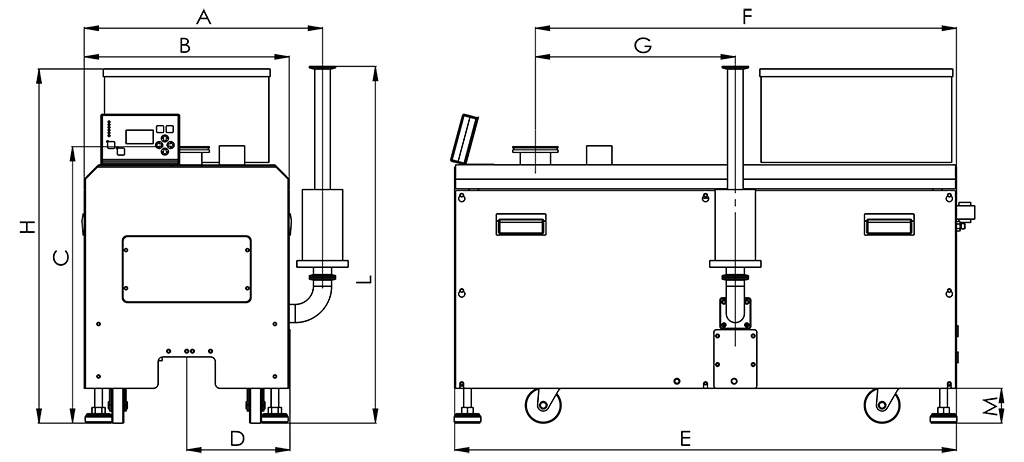 Габаритные размеры (чертеж) Винтовой вакуумный насос Hanbell PD120